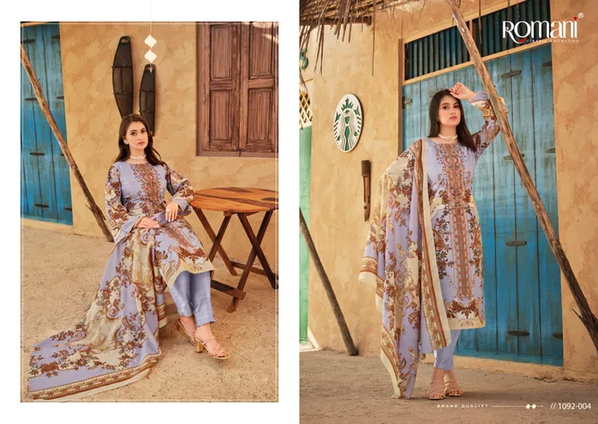 Aarzu Vol 9 By Romani Cotton Printed Embroidery Dress Material Wholesale Online